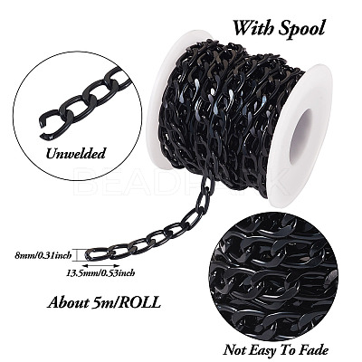 Oval Oxidation Aluminum Curb Chains CHA-TA0001-13-1