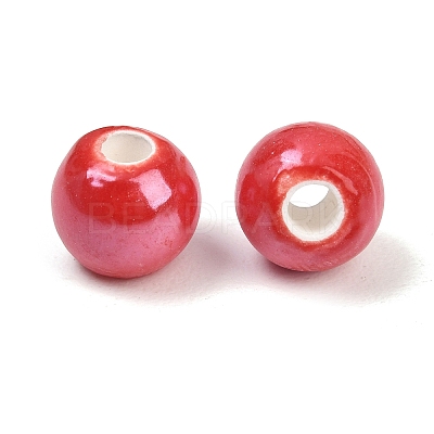 Glazed Porcelain Round Beads X-PORC-S489-8mm-14-1