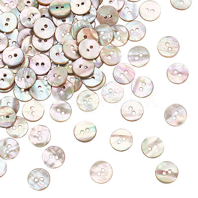 120Pcs Natural Shell Buttons BUTT-FG0001-13-1