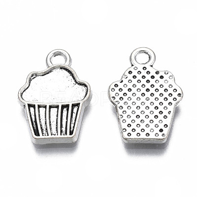 Tibetan Style Alloy Charm Settings for Enamel TIBEP-N011-025-1
