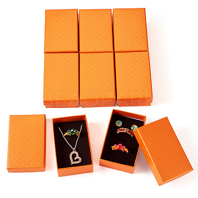 Rectangle Cardboard Paper Jewelry Box CON-TAC0015-01G-1