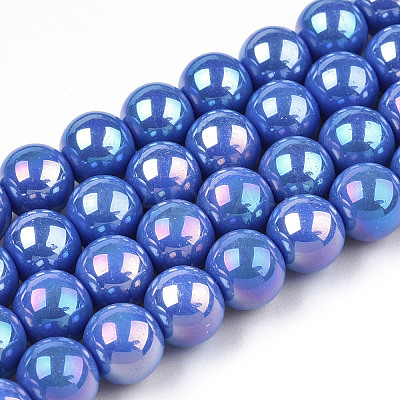 Electroplate Opaque Glass Beads Strands GLAA-T032-P4mm-AB11-1
