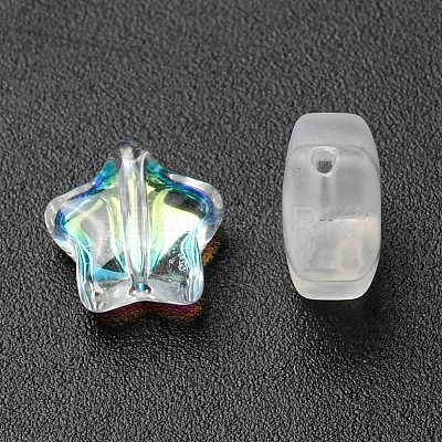 20Pcs 4 Colors Transparent Spray Painted & Frosted Glass Beads GLAA-YW0001-88-1