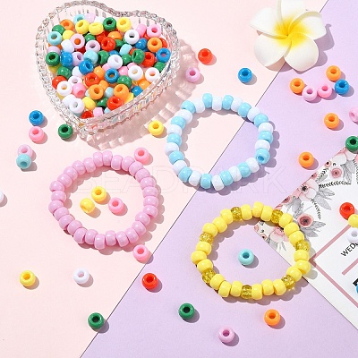 200Pcs Opaque Plastic Beads KY-YW0001-79A-1