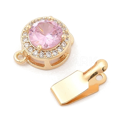 Brass Micro Pave Cubic Zirconia Box Clasps KK-C080-11G-02-1