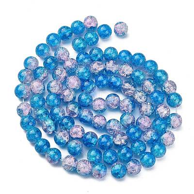 Spray Painted Crackle Glass Beads Strands LS-CCG-Q001-10mm-19-1
