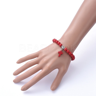 Stretch Charm Bracelets BJEW-JB05234-02-1