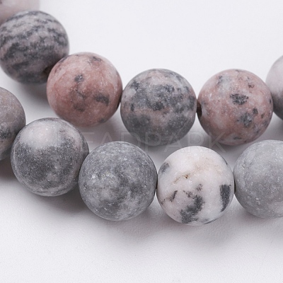 Natural Pink Zebra Jasper Beads Strands X-G-J376-46F-4mm-1