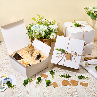8Pcs Square Folding Kraft Paper Mailer Boxes CON-CP0001-018A-1
