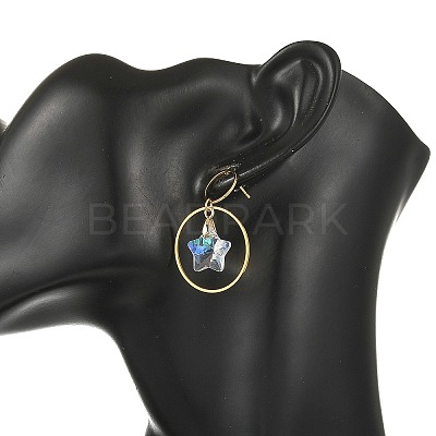Brass Dangle Stud Earring for Women EJEW-JE07353-1
