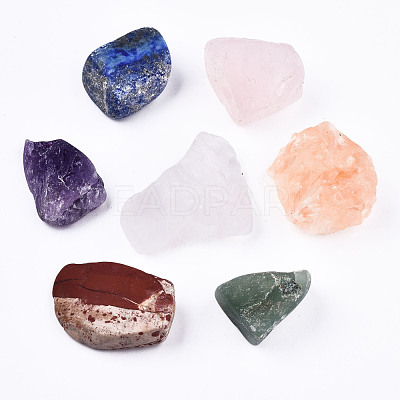 Rough Raw Natural Lapis Lazuli & Amethyst & Quartz Crystal & Green Aventurine & Red Jasper & Rose Quartz & Quartz Beads G-S360-008-1