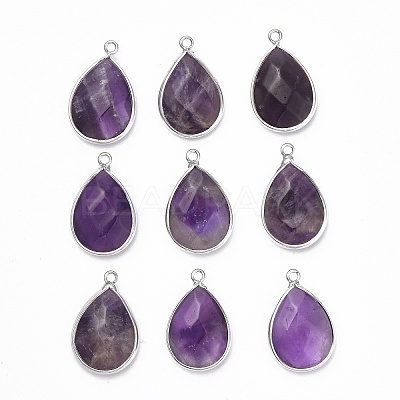 Natural Amethyst Pendants G-R469-03B-1