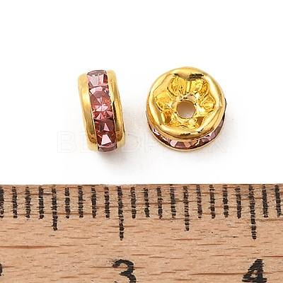 Brass Grade A Rhinestone Spacer Beads RSB036NF-07G-1