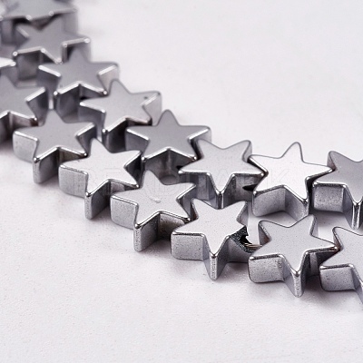 Electroplate Non-magnetic Synthetic Hematite Beads Strands G-J173-6x6mm-02-1
