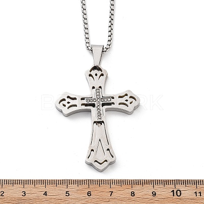 201 Stainless Steel Pendant Necklaces NJEW-H058-04P-1