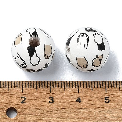 Pet Theme Wood Large Hole European Beads WOOD-D027-03B-1
