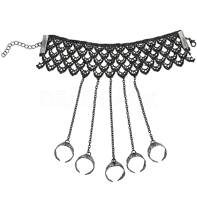 2Pcs Halloween Gothic Finger Ring Bracelets for Women BJEW-CN0001-15-1