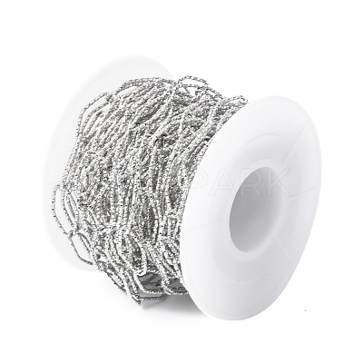 Tarnish Resistant 304 Stainless Steel Textured Horse Eye Link Chains CHS-I020-01B-P-1