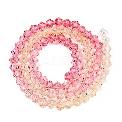 Gradient Color Baking Paint Glass Bead Strands DGLA-A039-T4mm-A02-1