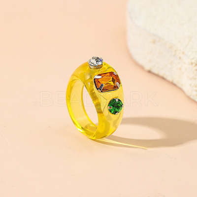 Alloy Resin Finger Rings for Women WGABD8F-03-1