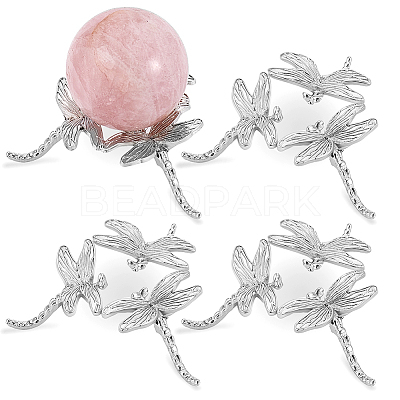 Dragonfly Alloy Crystal Ball Holders DJEW-WH0103-009-1
