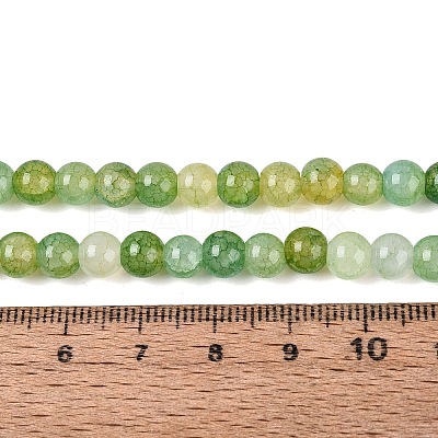 Ombre Effect Dyed Crackle Glass Beads Strands GLAA-Q106-01A-B03-1