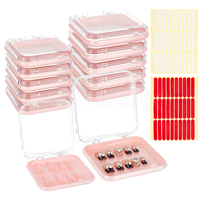 20Pcs Transparent Plastic Nail Art Tool Storage Box CON-BC0007-03B-1