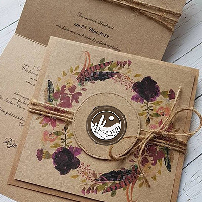 Brass Wax Seal Stamp with Handle AJEW-WH0184-0734-1