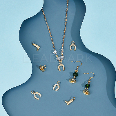 12Pcs 3 Styles Brass Charms KK-BC0014-55-1