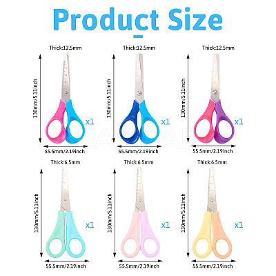 6Pcs 6 Styles Steel Scissors TOOL-TA0001-09-1