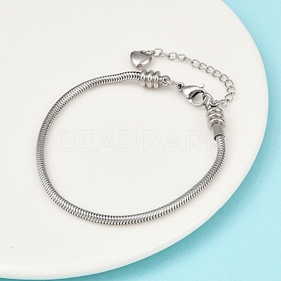 Tarnish Resistant 304 Stainless Steel European Round Snake Chains Bracelets X-STAS-J015-05-1