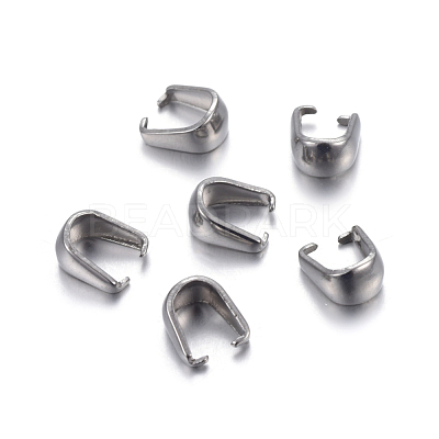 Tarnish Resistant 304 Stainless Steel Snap on Bails X-STAS-P223-04P-1
