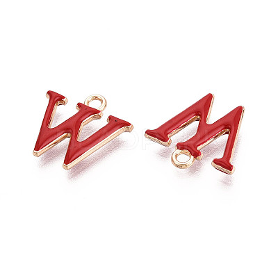 Rack Plating Alloy Enamel Pendants ENAM-T024-53W-G-1