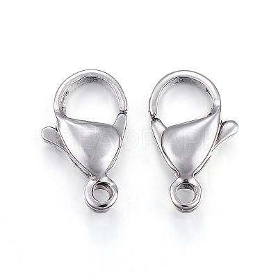Tarnish Resistant 304 Stainless Steel Lobster Claw Clasps STAS-H353-G-02P-1