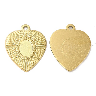 Ion Plating(IP) 304 Stainless Steel Pendant Cabochon Settings STAS-L020-019G-1
