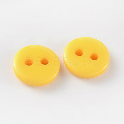 2-Hole Flat Round Resin Sewing Buttons for Costume Design BUTT-E119-18L-04-1