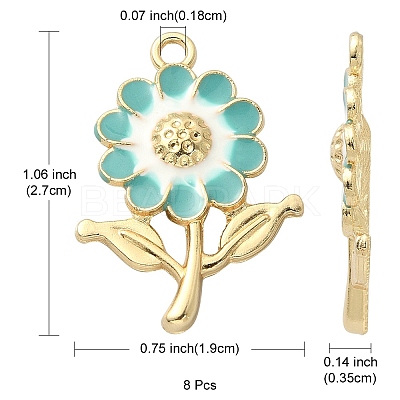 8Pcs Alloy Enamel Pendants ENAM-YW0002-31C-1