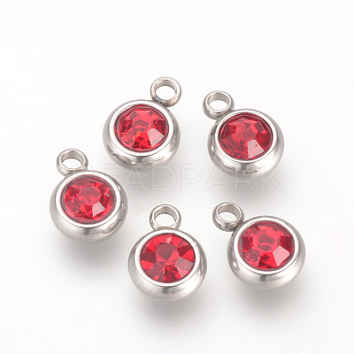 201 Stainless Steel Rhinestone Charms X-STAS-S068-07-1