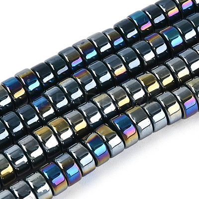 AB Color Plated Opaque Glass Beads Strands GLAA-T026-3x6mm-P16-1