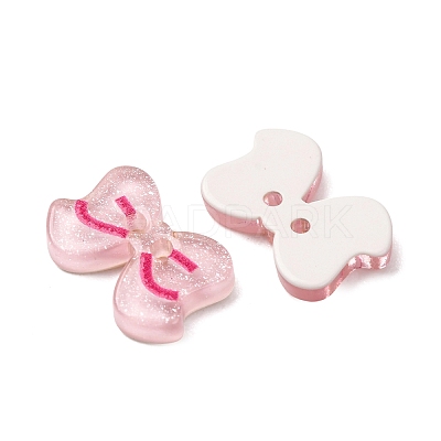 2-Hole Printed Transparent Resin Buttons RE-CBA3C89-07-1