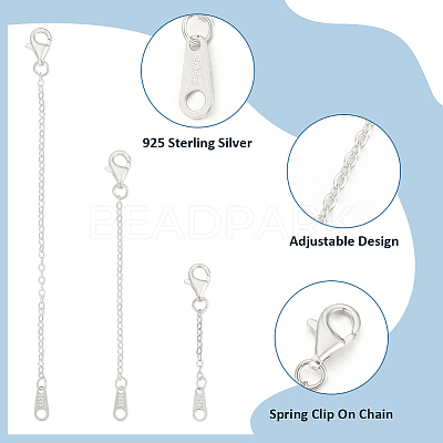 925 Sterling Silver Chain Extender Sets STER-BC0002-58-1