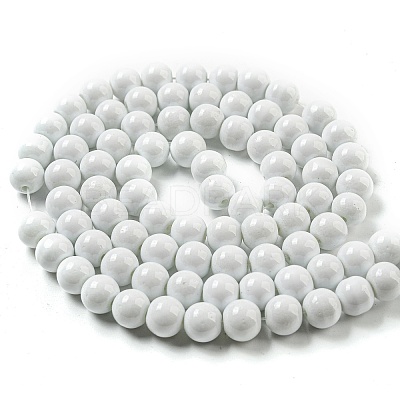 Painted Glass Bead Strands DGLA-S071-8mm-01-1