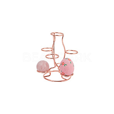 7-Slot Iron Easter Egg Display Stands ODIS-WH0058-21A-RG-1