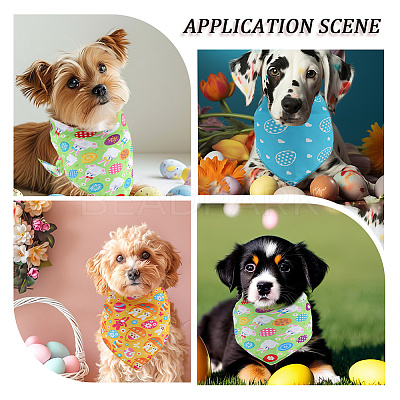 4Pcs 4 Styles Triangle Polyester Pet Handkerchi AJEW-CP0006-08A-02-1