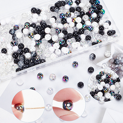 DIY Round Beads Jewelry Making Finding Kit DIY-WR0003-85C-1