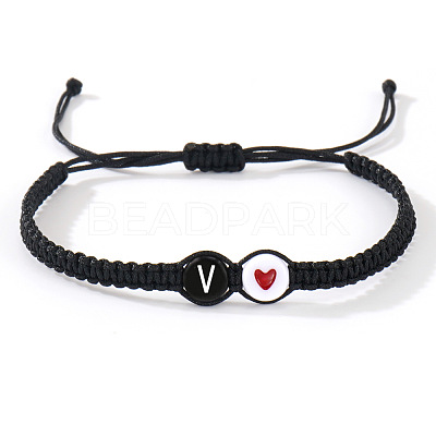 304 Stainless Steel Alphabet Beads Braided Bead Bracelets RY3090-48-1