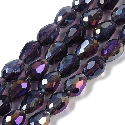 Transparent Electroplate Glass Beads Strands LS-EGLA-N013-T8mm-B06-1