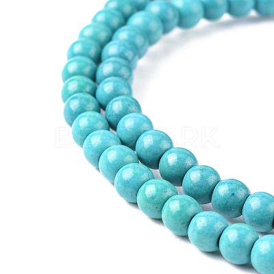 1 Strand Dyed Dark Cyan Round Synthetic Turquoise Beads Strands X-TURQ-G106-4mm-02E-1