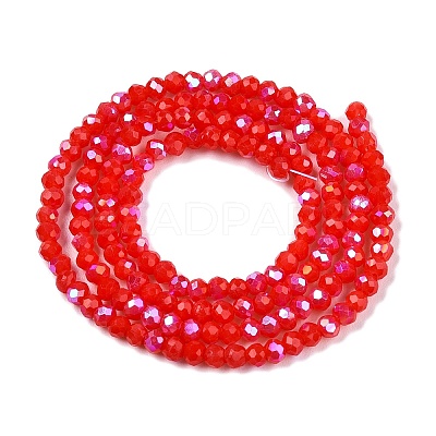 Electroplate Opaque Solid Color Glass Beads Strands EGLA-A044-P1mm-L22-1