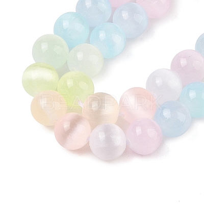 Macaron Color Natural Selenite Beads Strands G-C142-01B-10-1